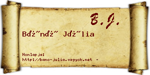 Bánó Júlia névjegykártya