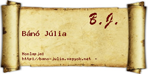 Bánó Júlia névjegykártya