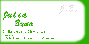 julia bano business card