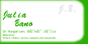 julia bano business card